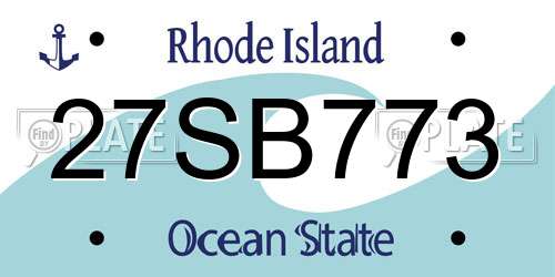 27SB773 Rhode Island License Plate