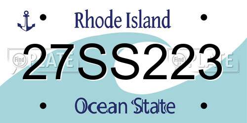 27SS223 Rhode Island License Plate