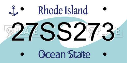 27SS273 Rhode Island License Plate