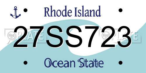 27SS723 Rhode Island License Plate