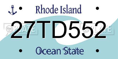 27TD552 Rhode Island License Plate