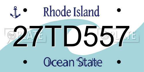 27TD557 Rhode Island License Plate