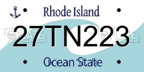 27TN223 Rhode Island License Plate