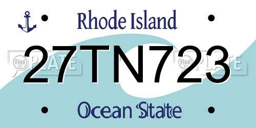27TN723 Rhode Island License Plate