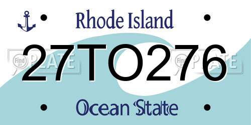 27TO276 Rhode Island License Plate