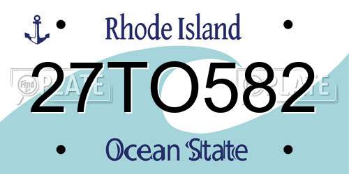 27TO582 Rhode Island License Plate