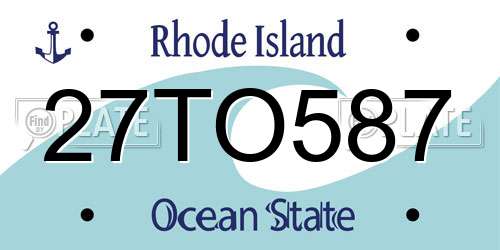 27TO587 Rhode Island License Plate