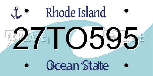 27TO595 Rhode Island License Plate