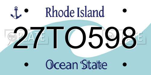 27TO598 Rhode Island License Plate