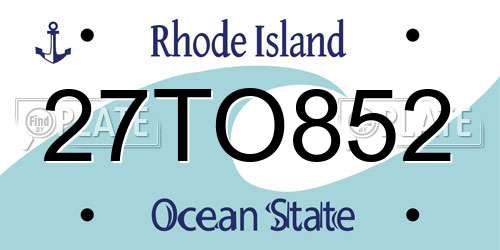 27TO852 Rhode Island License Plate