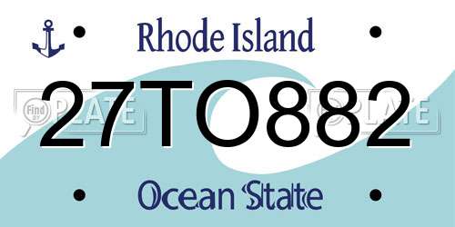 27TO882 Rhode Island License Plate