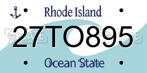 27TO895 Rhode Island License Plate