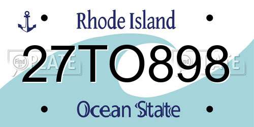 27TO898 Rhode Island License Plate