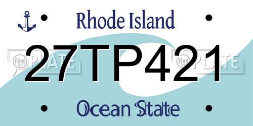 27TP421 Rhode Island License Plate