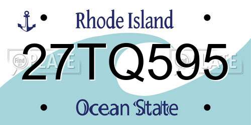 27TQ595 Rhode Island License Plate