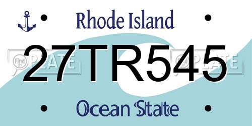 27TR545 Rhode Island License Plate