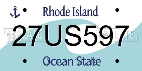 27US597 Rhode Island License Plate
