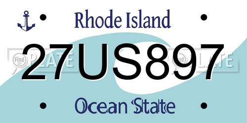 27US897 Rhode Island License Plate