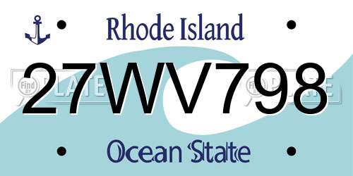 27WV798 Rhode Island License Plate