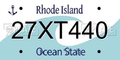 27XT440 Rhode Island License Plate