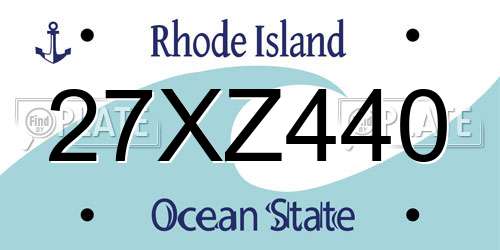 27XZ440 Rhode Island License Plate