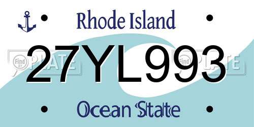 27YL993 Rhode Island License Plate