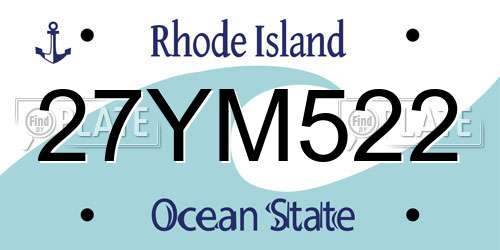 27YM522 Rhode Island License Plate