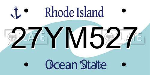 27YM527 Rhode Island License Plate