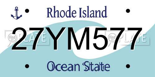 27YM577 Rhode Island License Plate