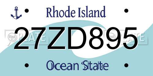27ZD895 Rhode Island License Plate
