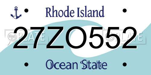 27ZO552 Rhode Island License Plate