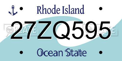 27ZQ595 Rhode Island License Plate