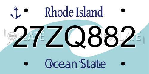 27ZQ882 Rhode Island License Plate