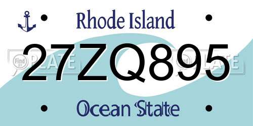 27ZQ895 Rhode Island License Plate