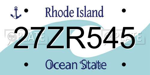 27ZR545 Rhode Island License Plate