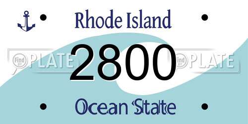 2800 Rhode Island License Plate