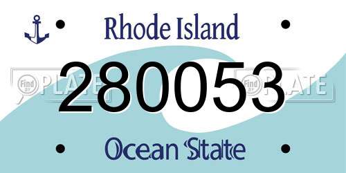 280053 Rhode Island License Plate