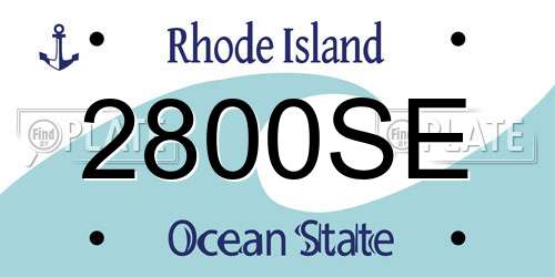 2800SE Rhode Island License Plate