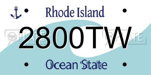 2800TW Rhode Island License Plate