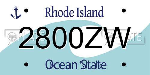 2800ZW Rhode Island License Plate