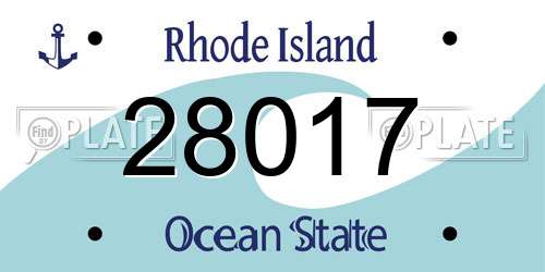 28017 Rhode Island License Plate