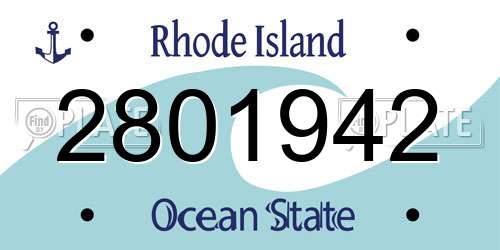 2801942 Rhode Island License Plate