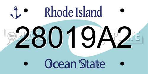 28019A2 Rhode Island License Plate