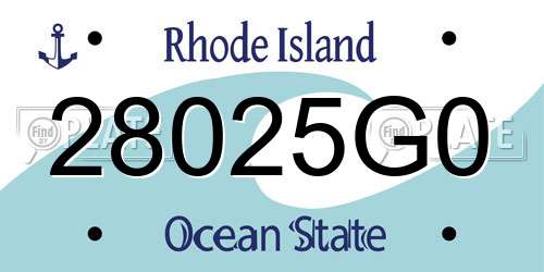 28025G0 Rhode Island License Plate