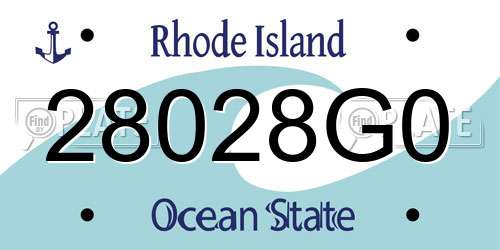 28028G0 Rhode Island License Plate