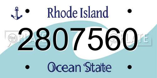 2807560 Rhode Island License Plate