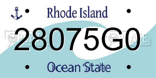 28075G0 Rhode Island License Plate
