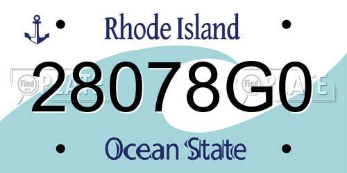 28078G0 Rhode Island License Plate