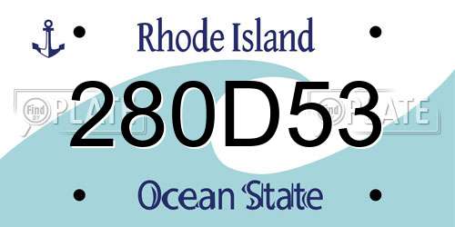 280D53 Rhode Island License Plate