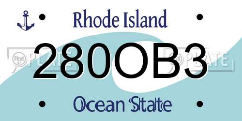 280OB3 Rhode Island License Plate